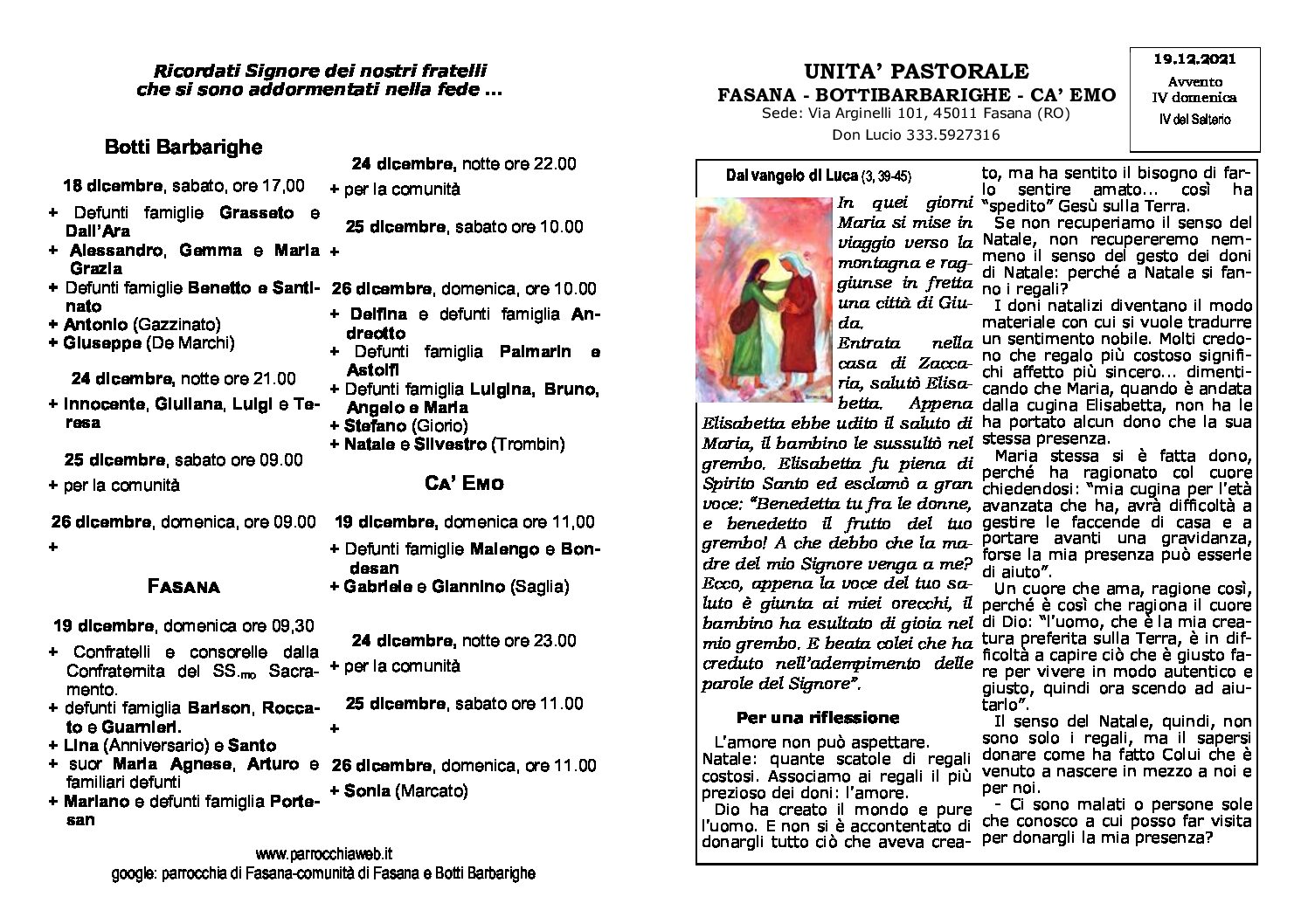 Read more about the article foglietto parrocchiale del 19/12